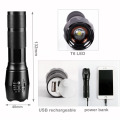 portable mobile charger Power Bank USB smart rechargeable strong light T6 L2 LED flashlight